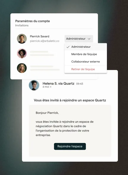 Interface de collaboration équipe
