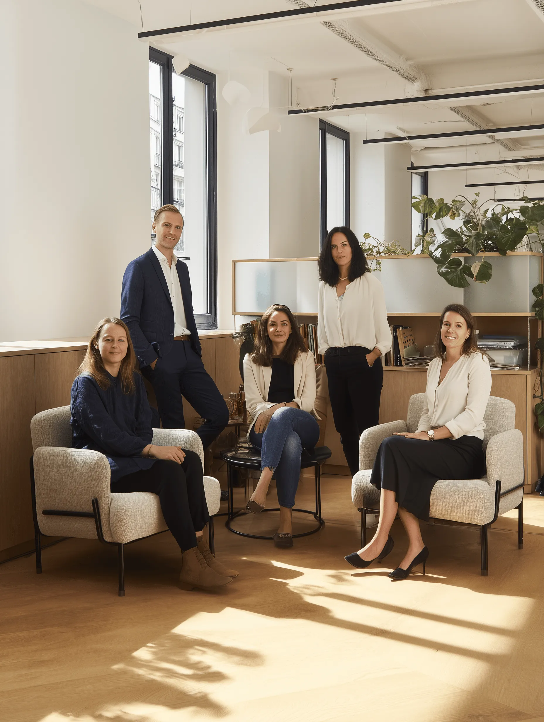 Équipe d'une startup tech au travail dans ses bureaux