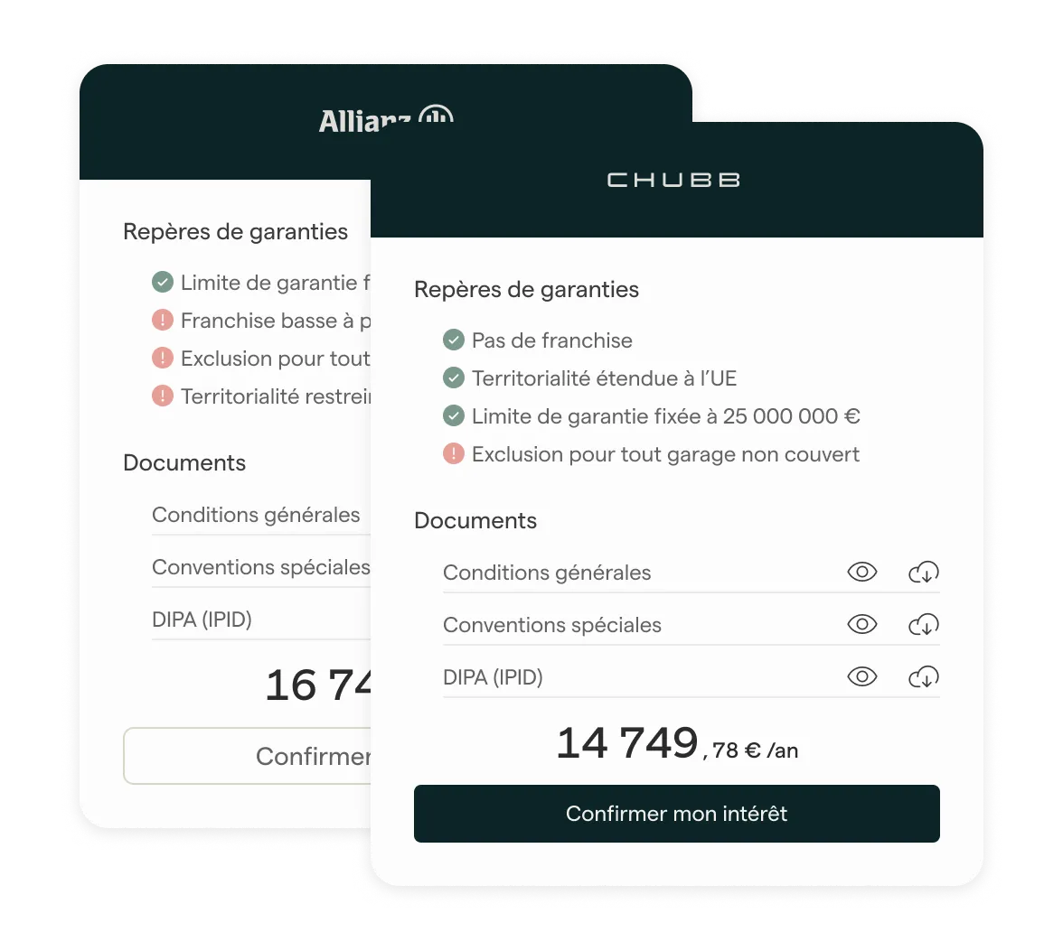 Comparaison intelligente des offres d'assurance
